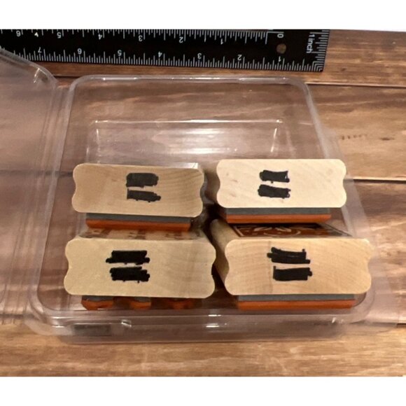 Stampin Up! HAPPIEST OF HOLIDAYS WOOD MOUNTED Rubber Stamp Set WISH HOLLY STAR - Picture 7 of 7